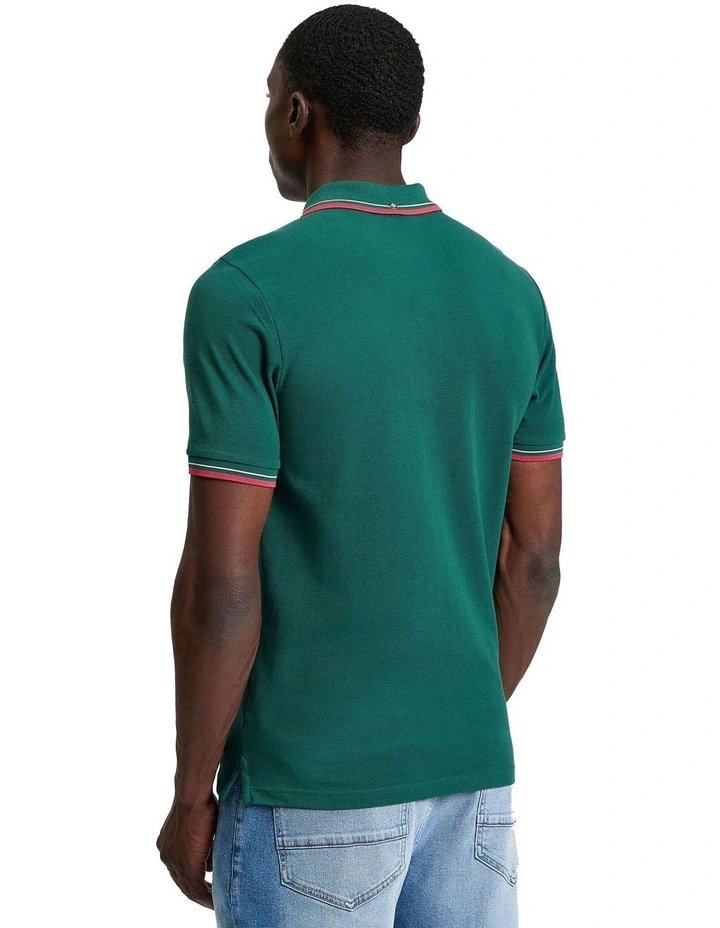 Signature Pique Polo in Dark Green image 2