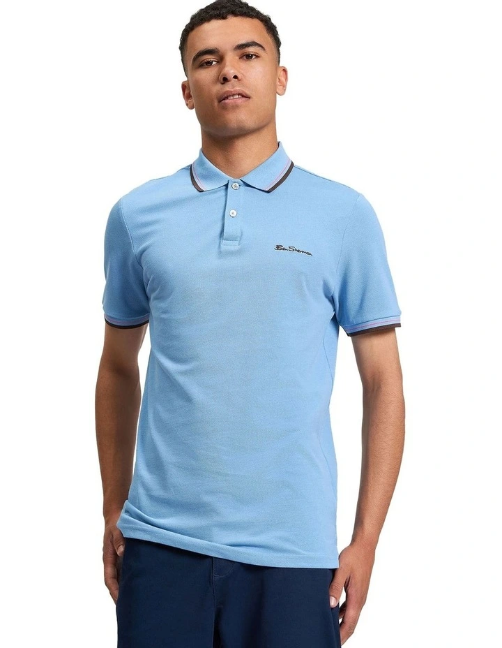 Signature Pique Polo in Pale Blue image 1
