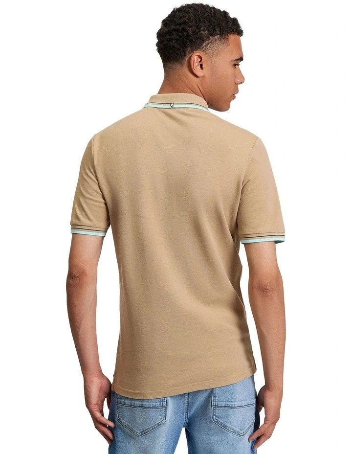 Signature Pique Polo in Sand image 2