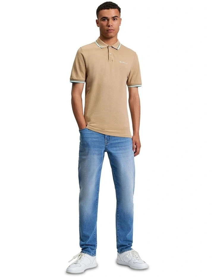 Signature Pique Polo in Sand image 3