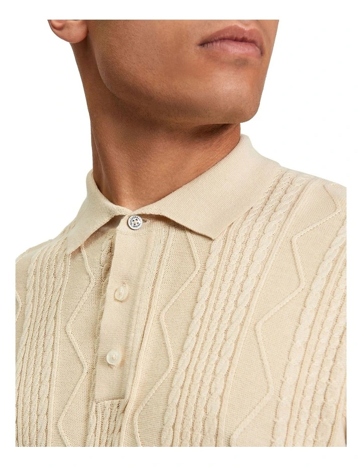 Cable Texture Polo in Fog image 4