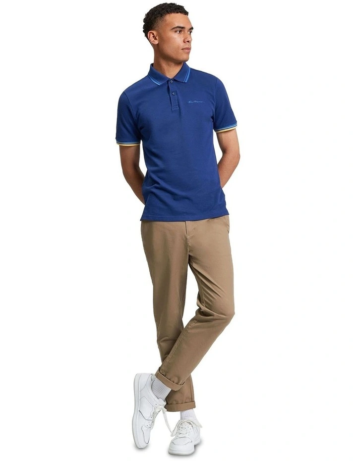 Signature Pique Polo in Persian Blue image 3