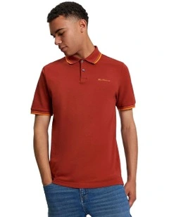 Signature Pique Polo in Burnt Orange