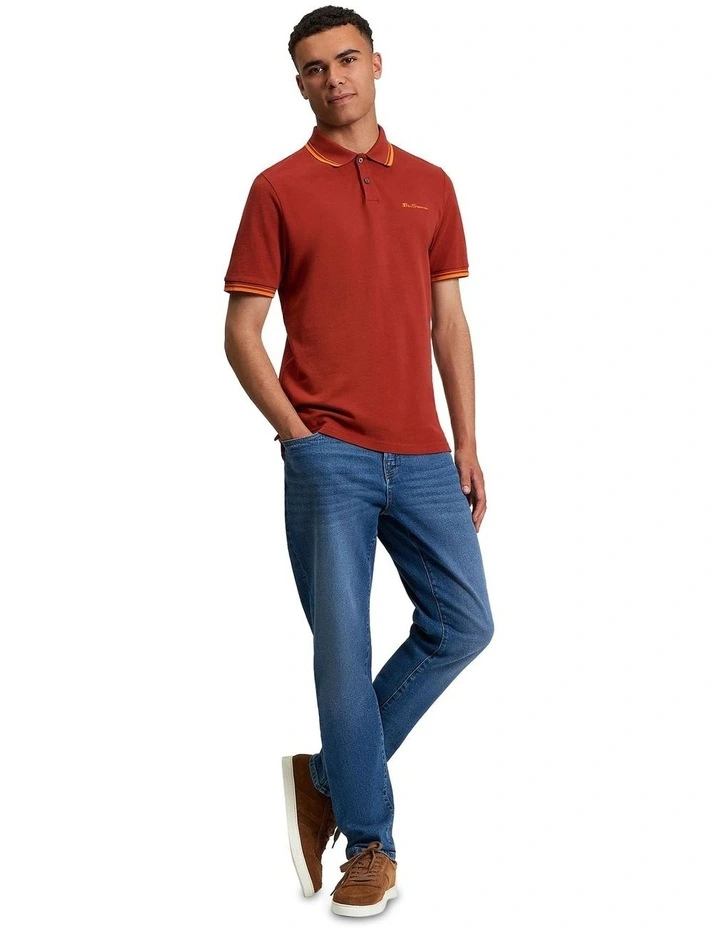 Signature Pique Polo in Burnt Orange image 3
