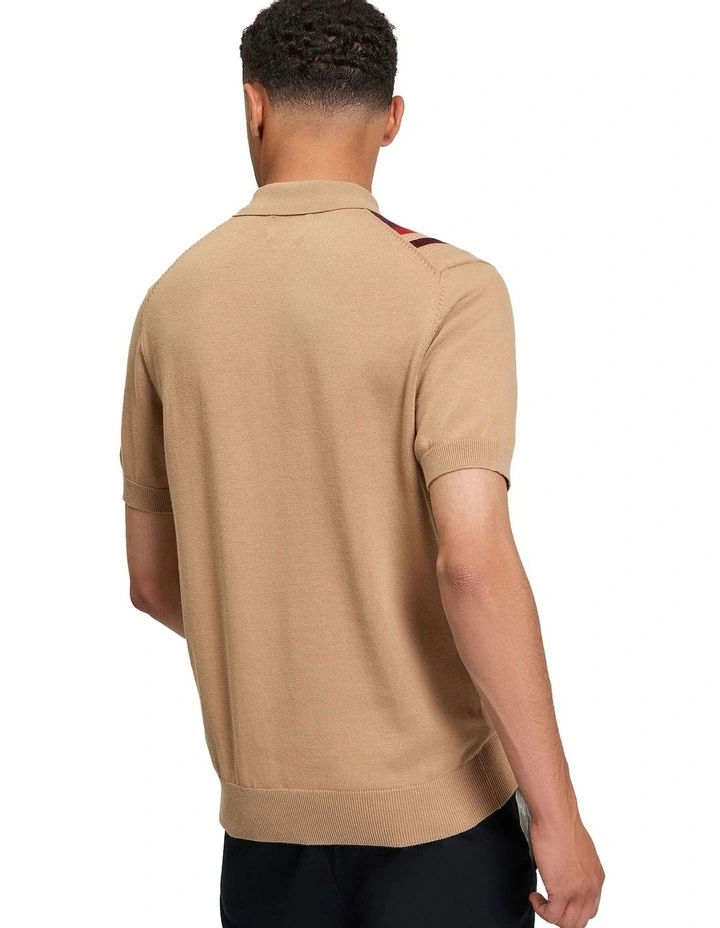 Vertical Stripe Polo in Sand image 2