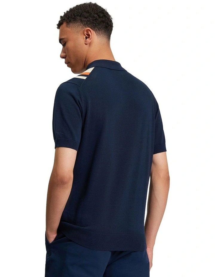 Vertical Stripe Polo in Dark Navy image 2