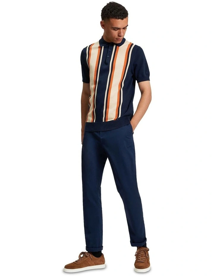 Vertical Stripe Polo in Dark Navy image 3