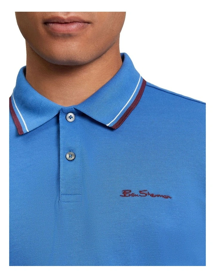 Signature Pique Polo in Cobalt image 4