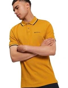 Signature Pique Polo in Mustard