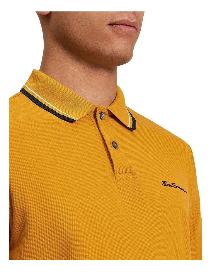 Signature Pique Polo in Mustard image 4