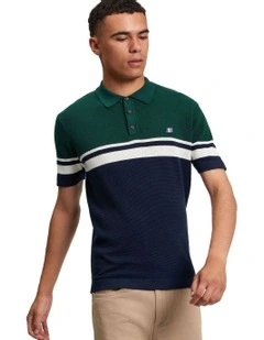 Sport Block Polo in Dark Navy