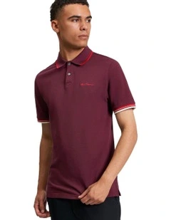 Signature Pique Polo Shirt in Dark Wine