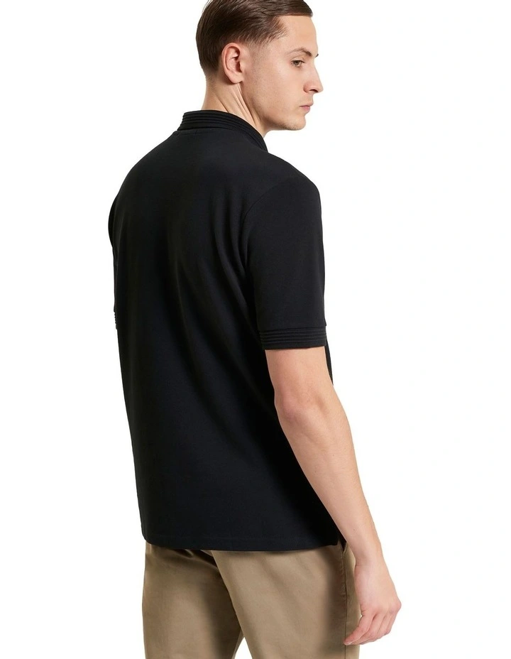 Gull Embroidery Polo in Black image 2