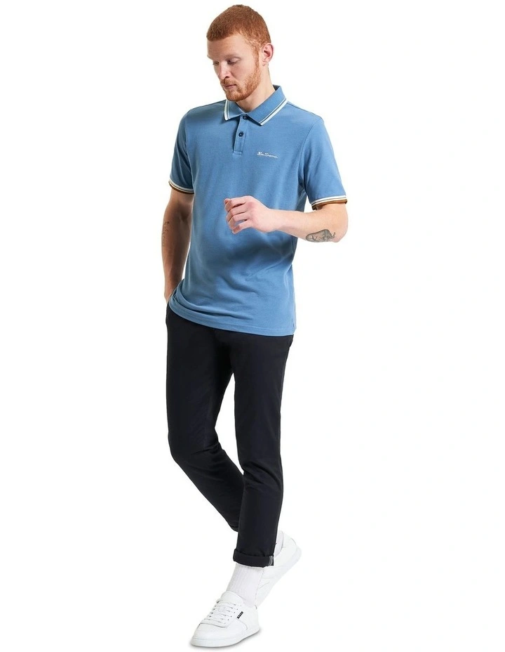 Signature Pique Polo in Airforce image 3