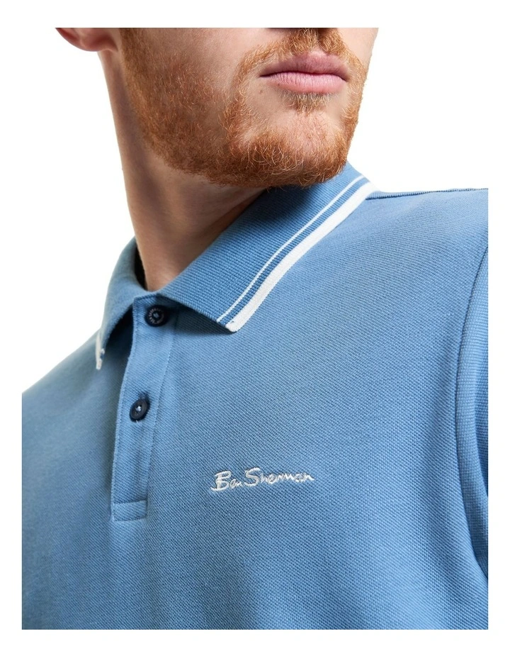 Signature Pique Polo in Airforce image 4