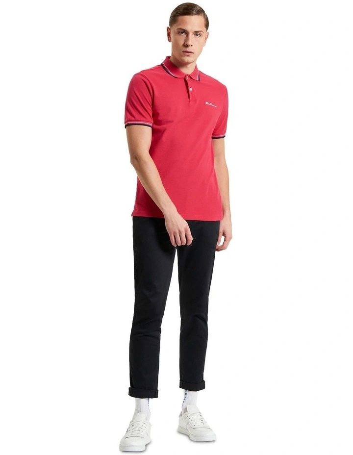 Signature Pique Polo in Cerise image 3
