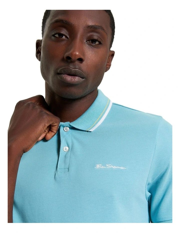 Signature Pique Polo in Petrol image 4