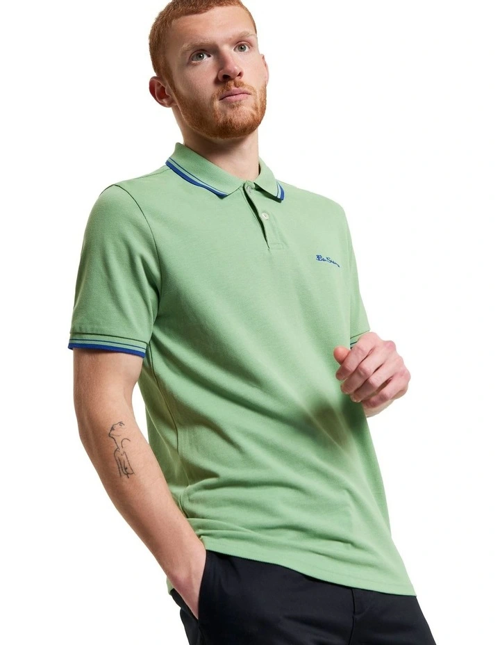 Signature Pique Polo in Grass Green image 1
