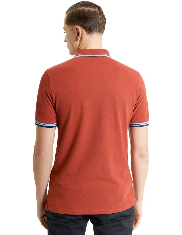 Signature Pique Polo in Brick Red image 2