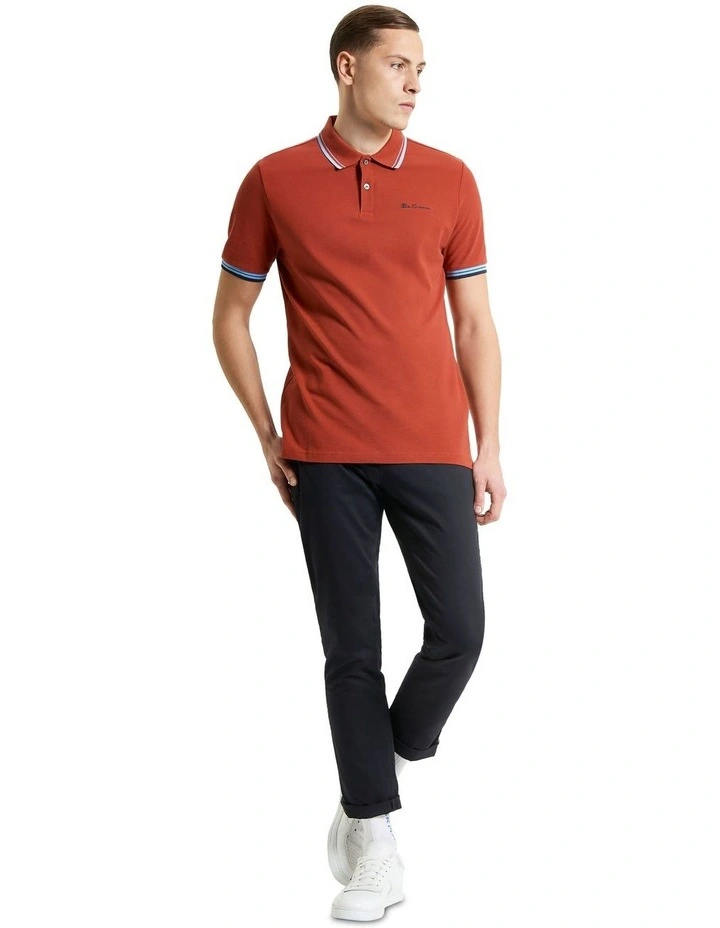 Signature Pique Polo in Brick Red image 3