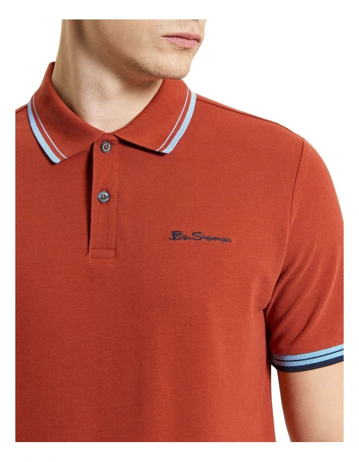 Signature Pique Polo in Brick Red image 4