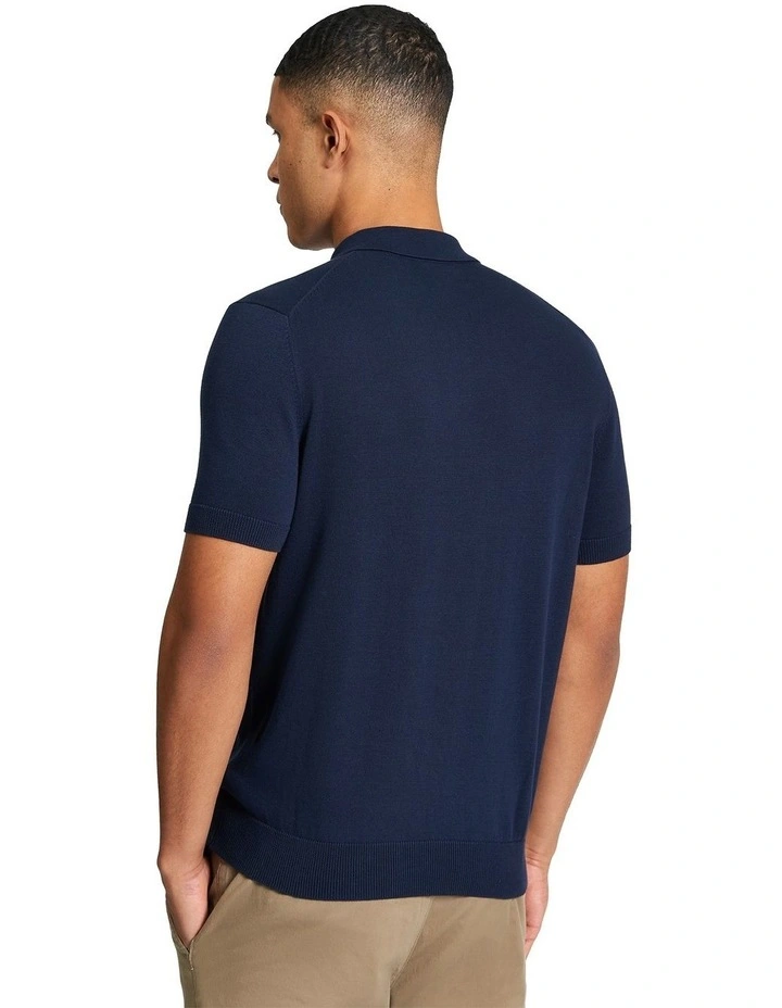 Signature Short Sleeve Polo in Dark Navy image 2