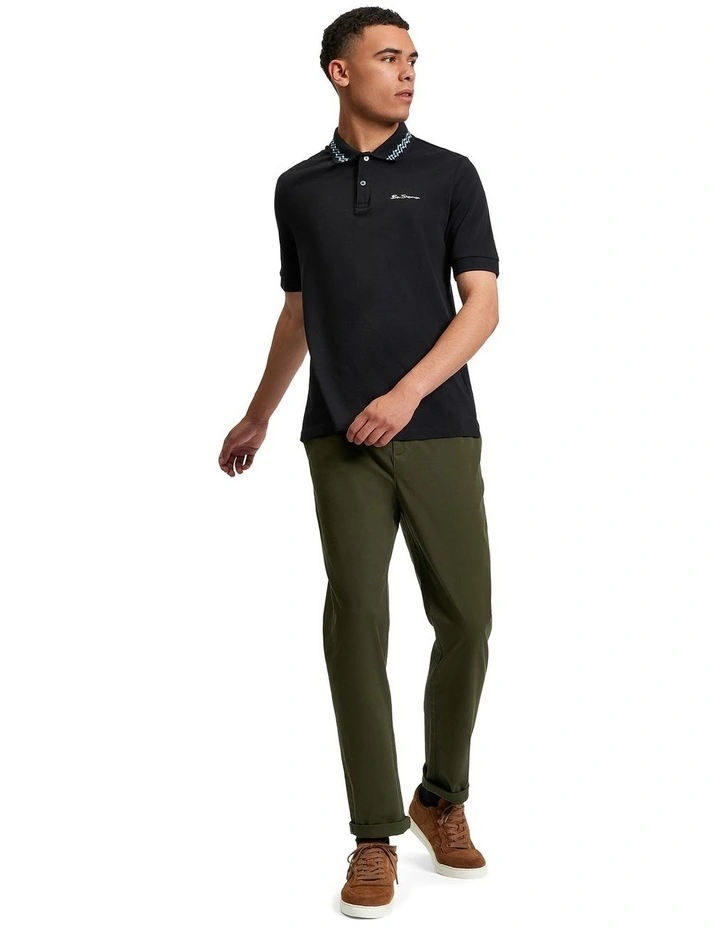 Collar Interest Polo Shirt in Black image 3