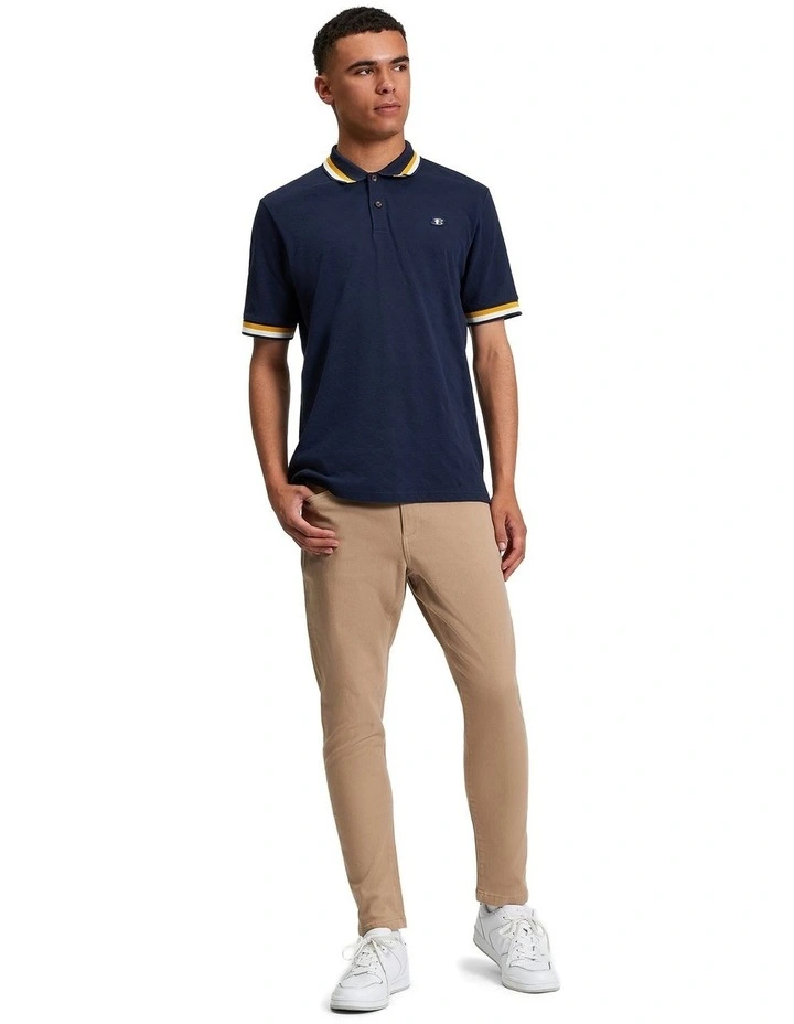 Fabric Interest Polo Shirt in Dark Navy image 3