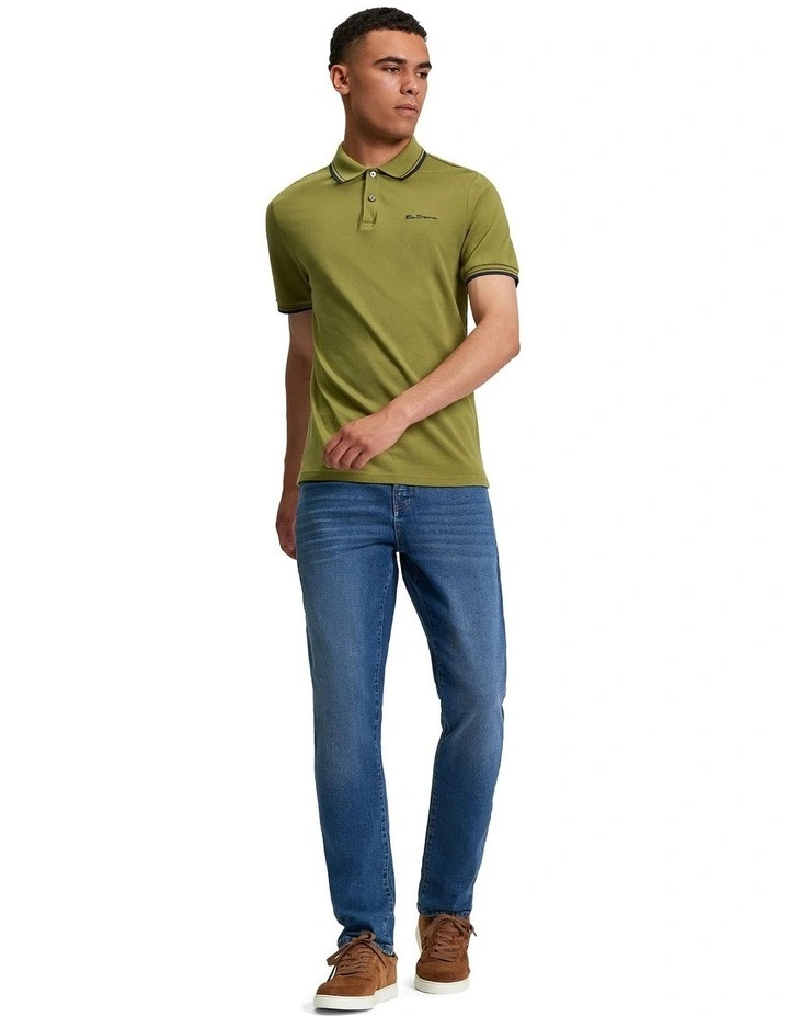 Signature Pique Polo Shirt in Green image 3