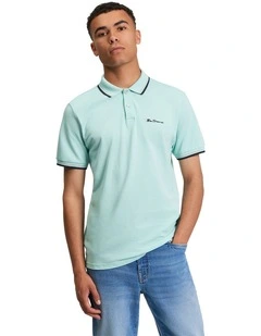 Signature Pique Polo Shirt in Minty Blue