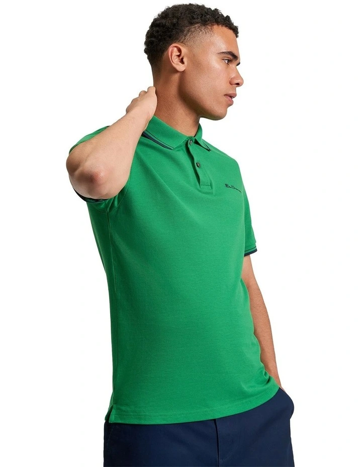 Signature Pique Polo Shirt in Hunter Green image 1