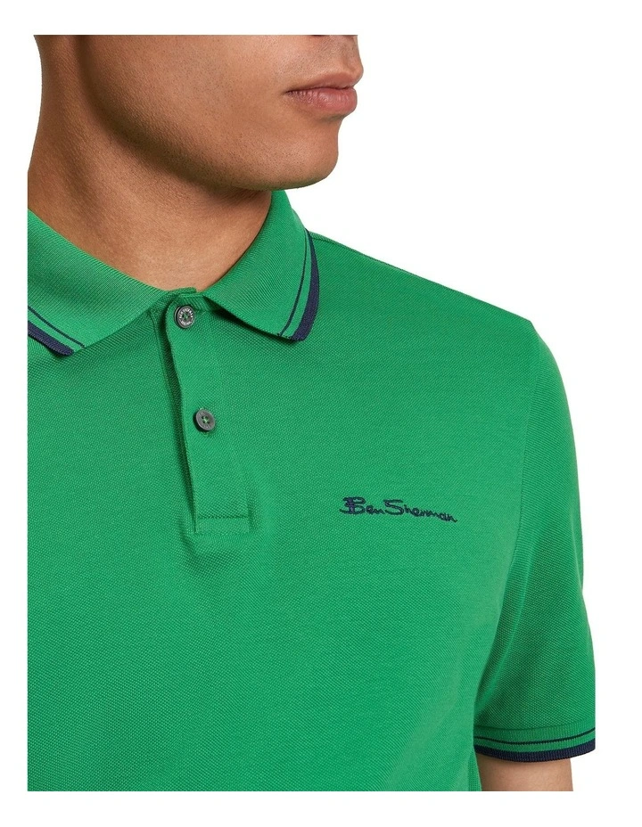 Signature Pique Polo Shirt in Hunter Green image 4