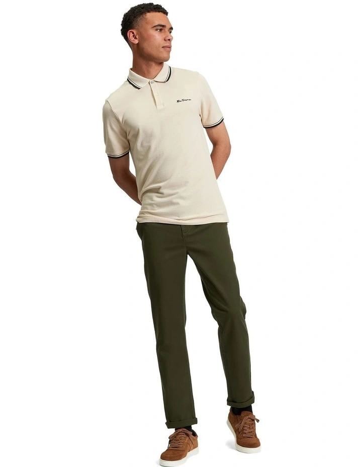 Signature Pique Polo Shirt in Fog image 3