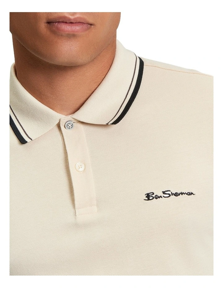 Signature Pique Polo Shirt in Fog image 4