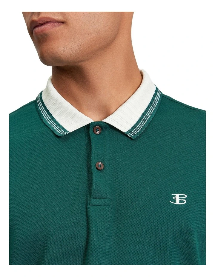 Trim Block Polo in Dark Green image 4
