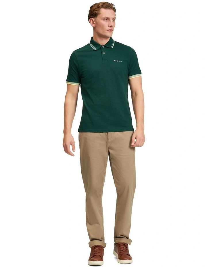 Signature Pique Polo in Forest image 3