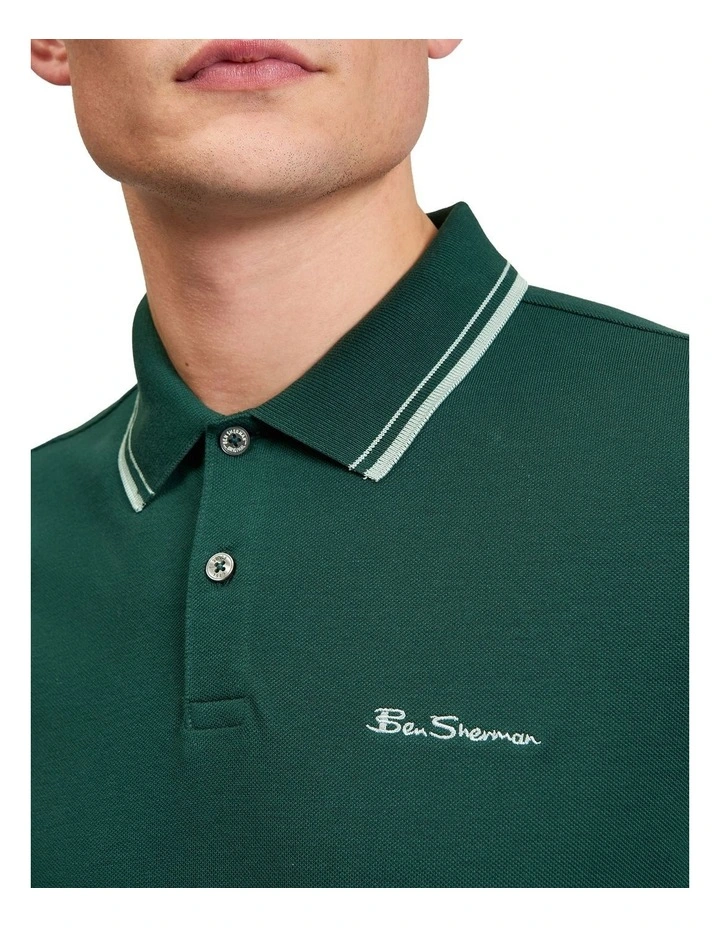 Signature Pique Polo in Forest image 4