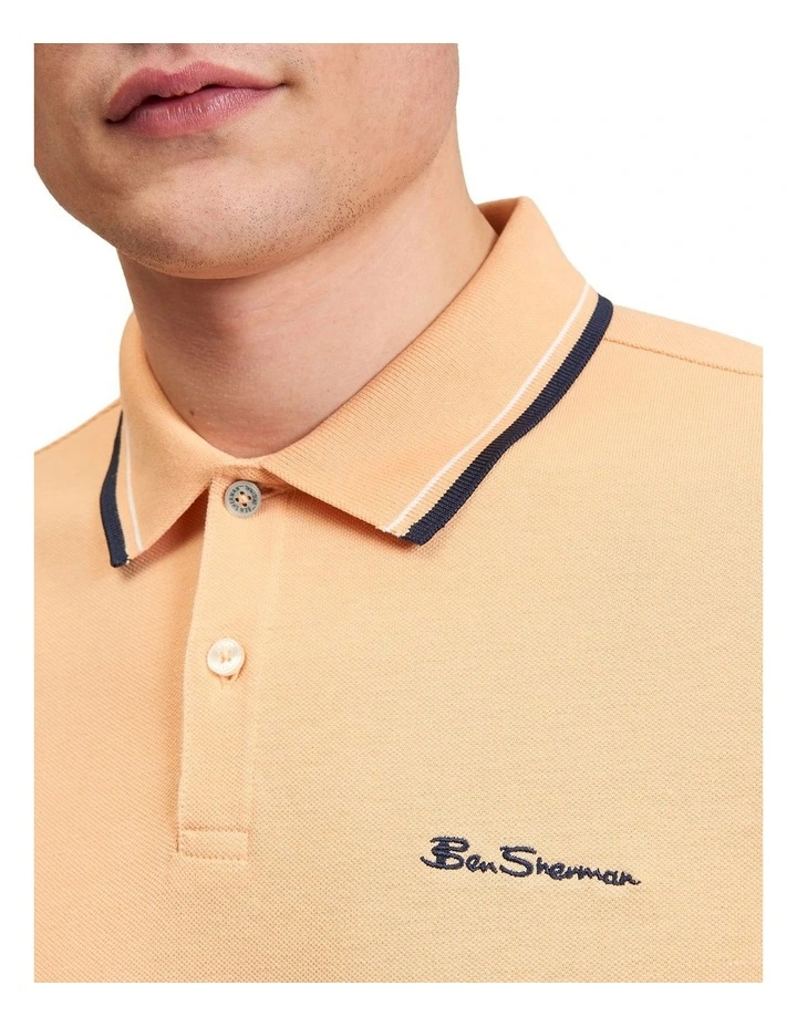 Signature Pique Polo in Coral image 4