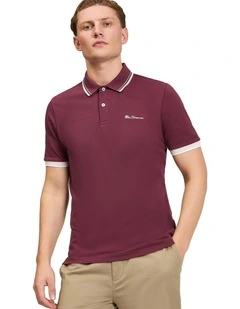Signature Pique Polo in Aubergine