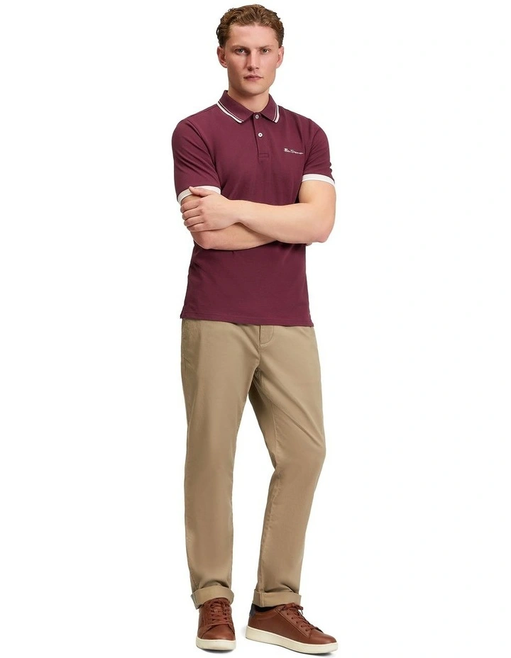 Signature Pique Polo in Aubergine image 3