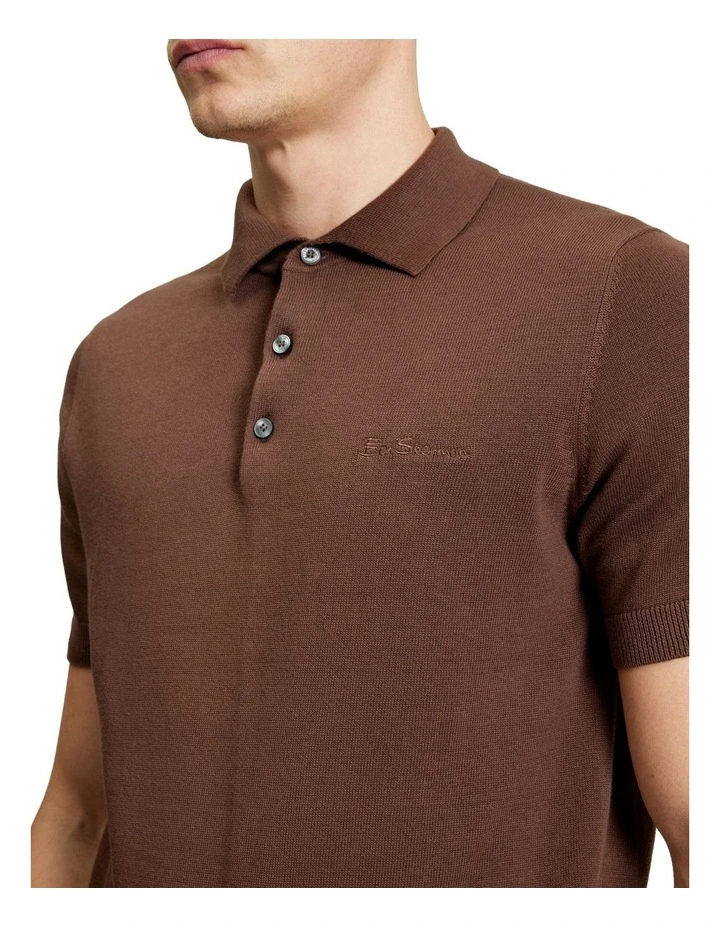 Signature Short Sleeve Polo in Chestnut image 4