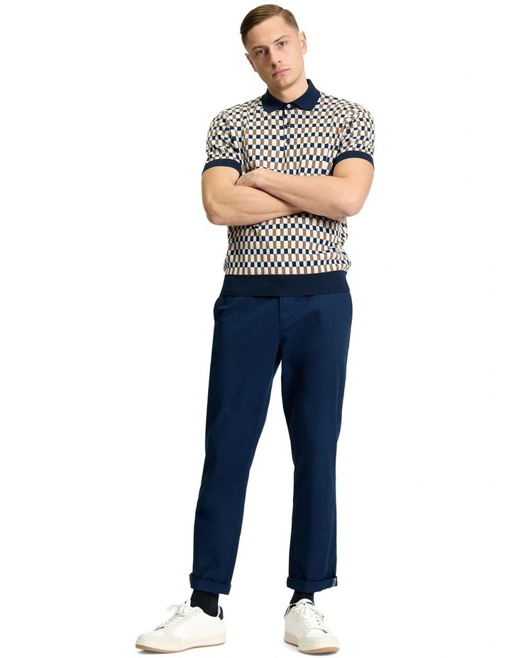 All Over Jacquard Polo in Dark Navy image 3