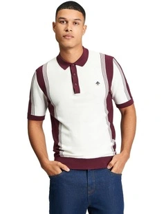 Colour Block Sport Polo in Ivory