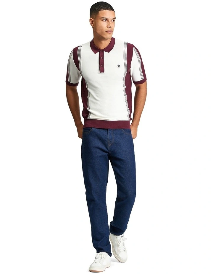 Colour Block Sport Polo in Ivory image 3