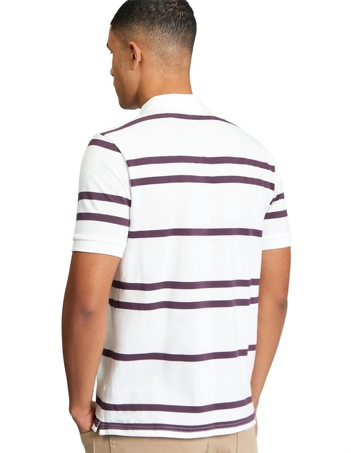 Sports Stripe Polo in Snow White image 2