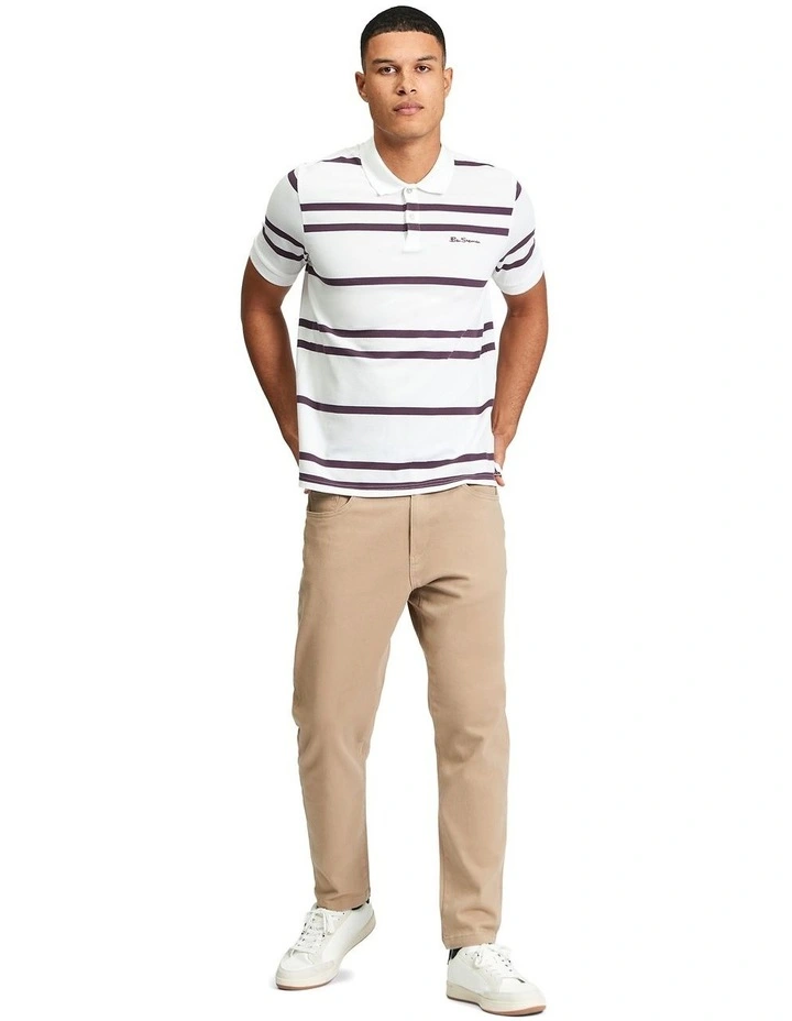 Sports Stripe Polo in Snow White image 3