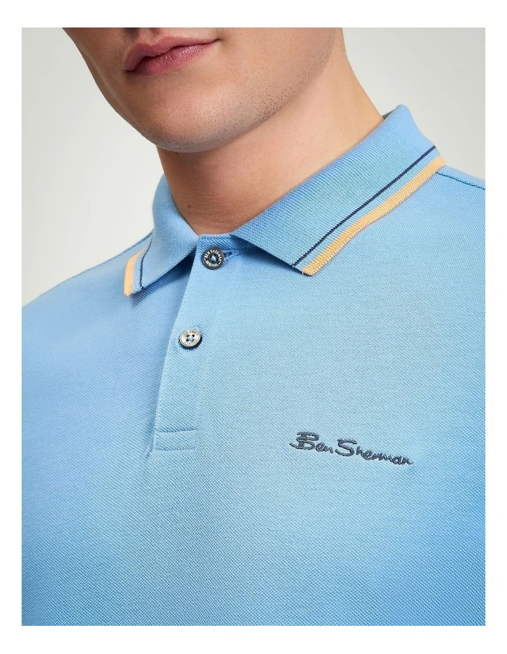 Signature Pique Polo in Lake Blue image 4