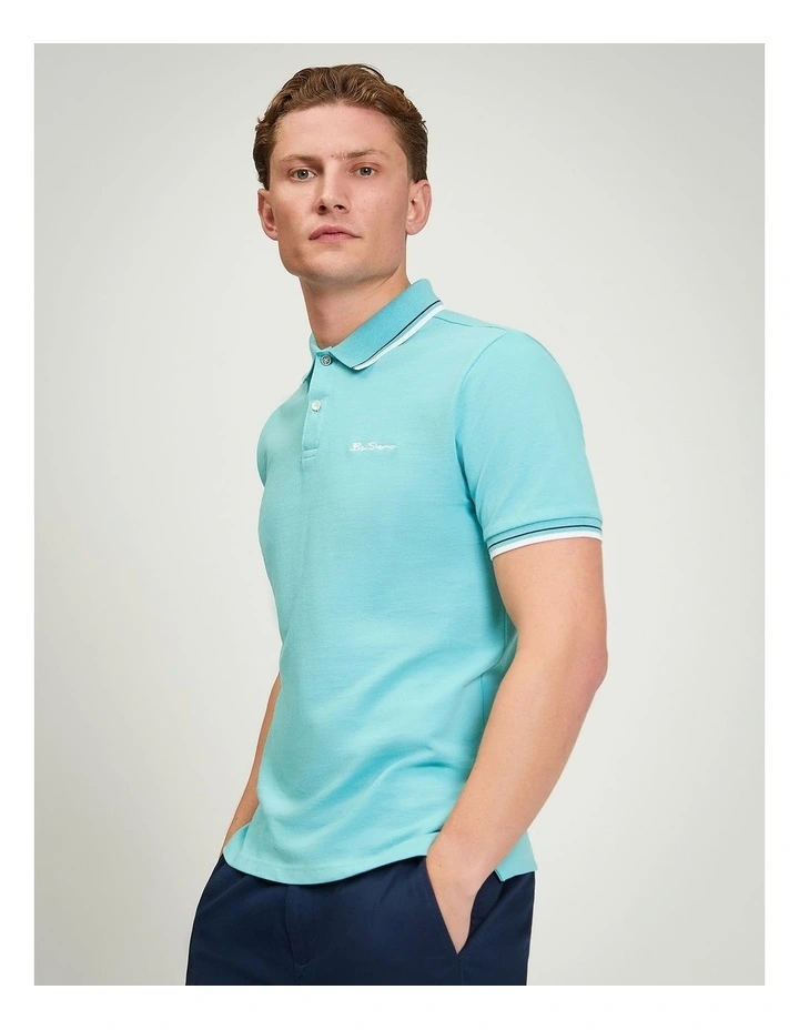 Signature Pique Polo in Turquoise image 1
