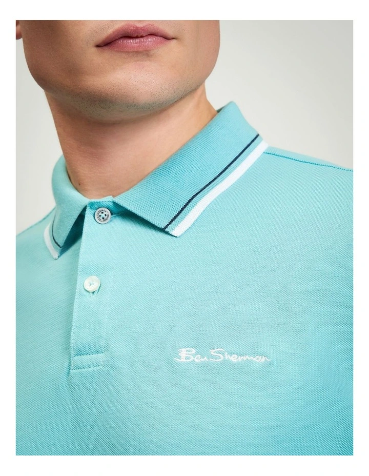 Signature Pique Polo in Turquoise image 4