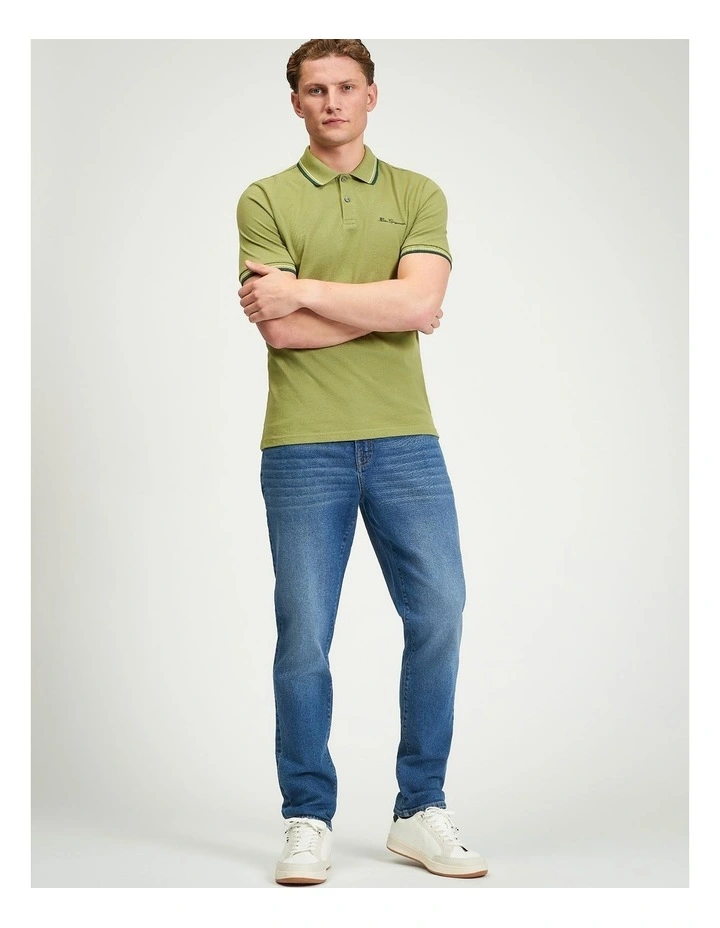 Signature Pique Polo in Olive image 3